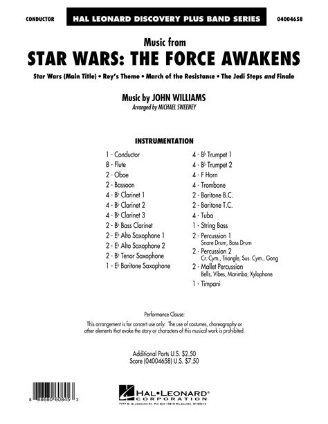 Star Wars: The Force Awakens - Conductor Score (Full Score)
